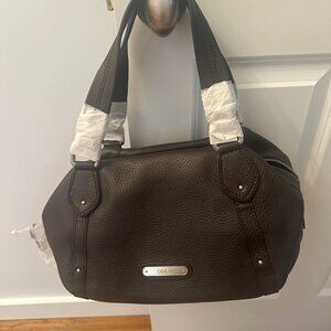 Cole Haan Village Pebbled Chocolate Leather Shoulder Bag